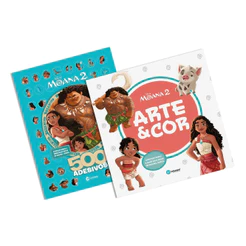 Kit de Atividades Moana - Livro Arte e cor + 500 Adesivos do novo filme Moana 2