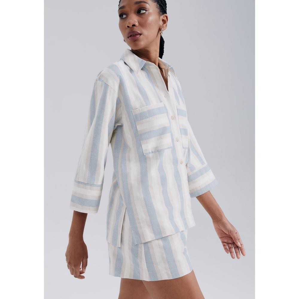 Camisa Feminina Manga Longa Listrada Hering