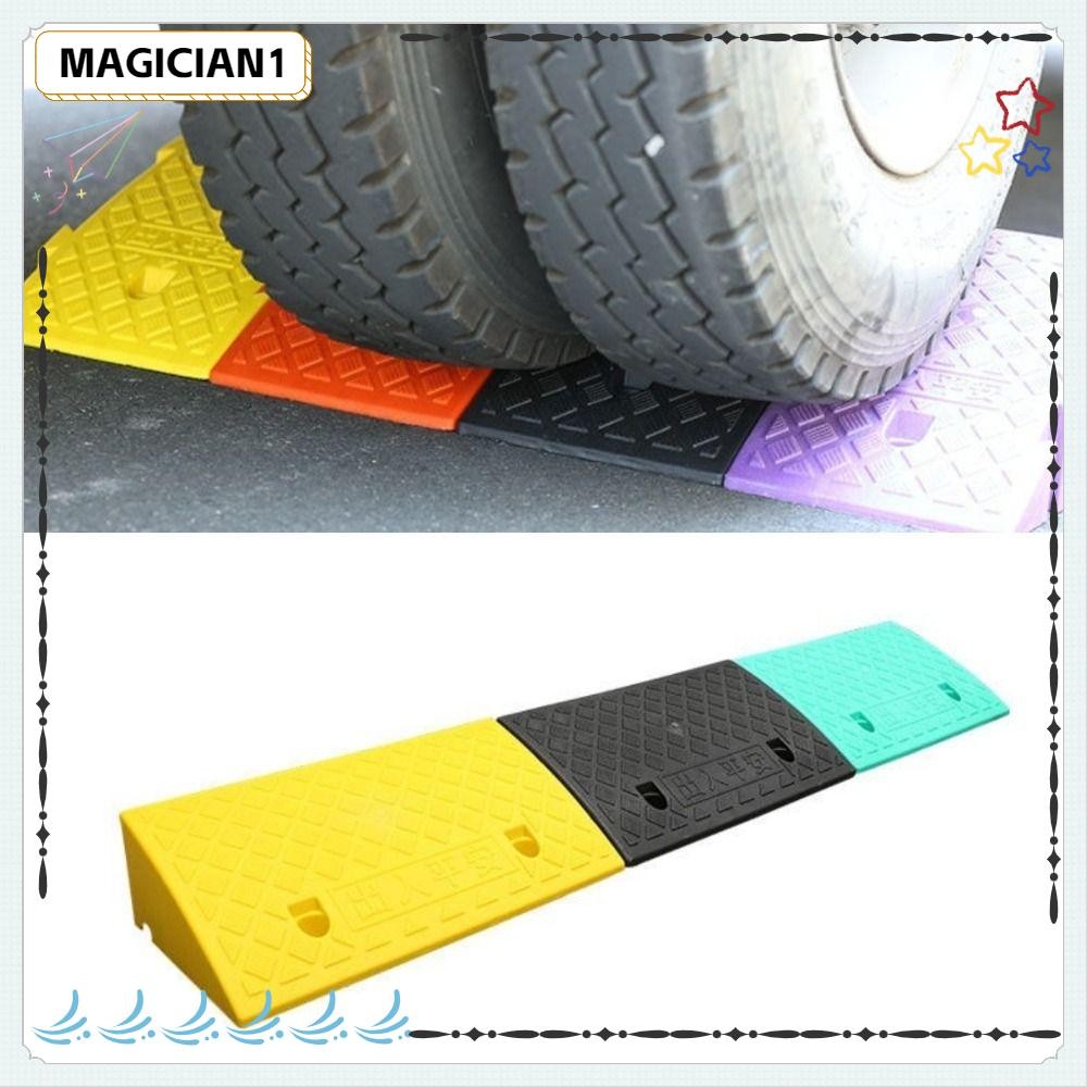 Rampas De Entrada De Automóveis MAGICIAN , Pretas Para Pneus Meio-Fio , Rampa De Limiar Antiderrapante Amarela