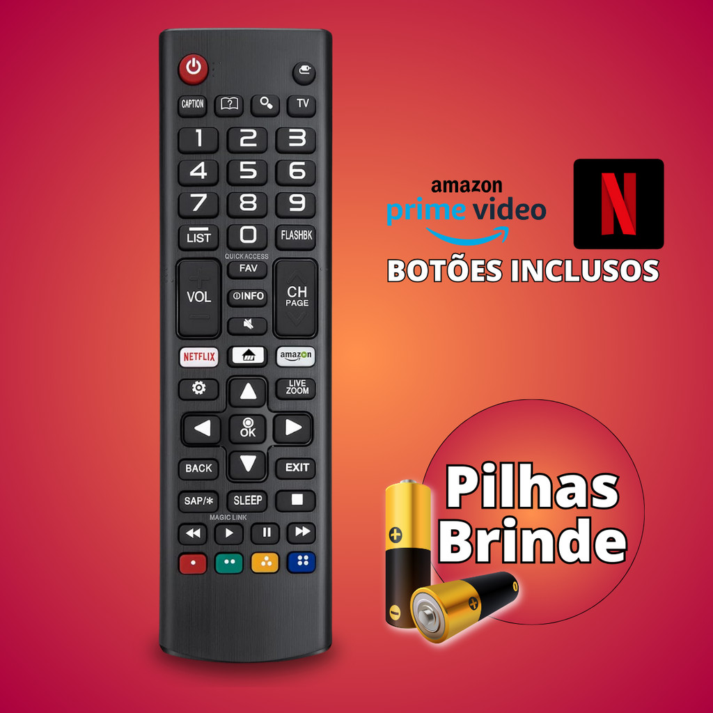 Controle Remoto Compatível Com LG Smart Tv 4k Botões Netflix Amazon