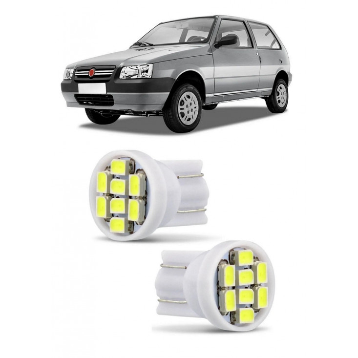Par Lampada Pingo T10 8 LED Uno Way Vivace Farol Teto Placa 5w