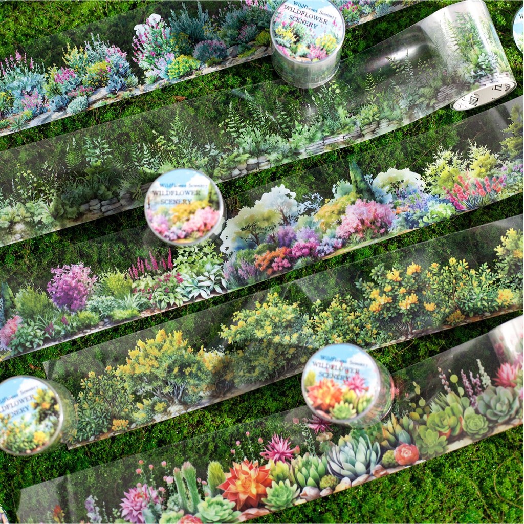Fitas Washi De Paisagem De Flores Silvestres Para Animais De Estimação Diário Adesivos Scrapbooking Suprimentos Planejad em Oferta na Shopee