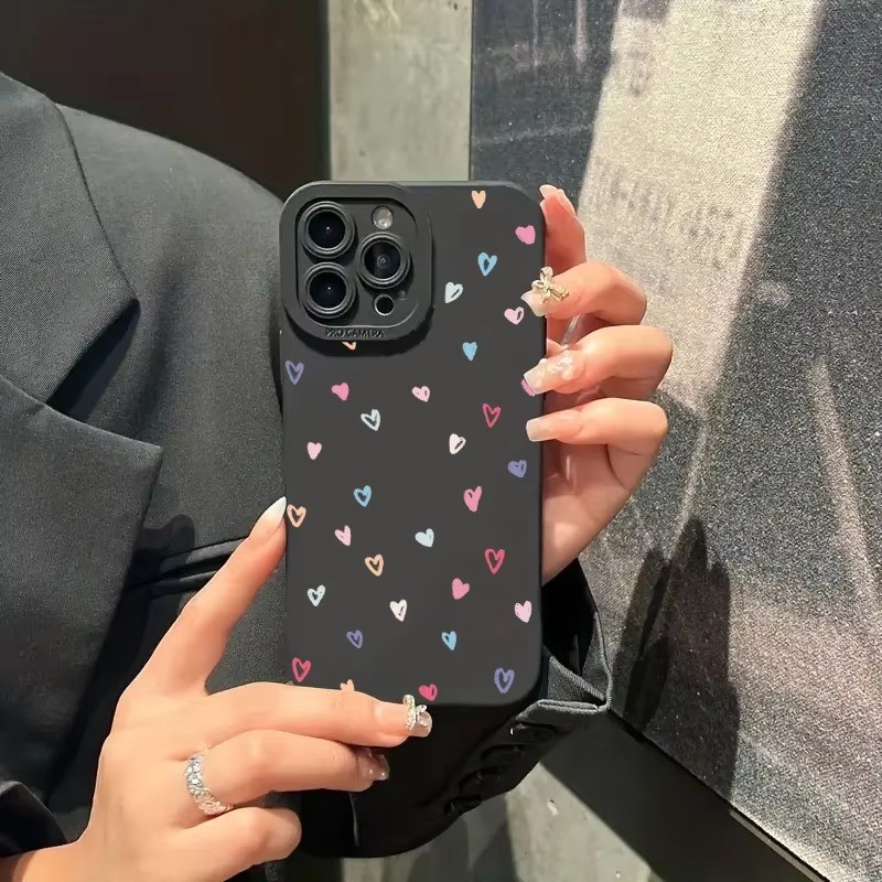 Colorido Pequeno Amor Coração Caso Para Samsung S25 S24 S23 Ultra S22 S21 Plus S20 S23 FE Capa Macia - detalhe