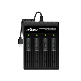 Carregador De Bateria 4 Slot Para 18650 Cor Preto 127/220v 26650, 18650, 14500, 16340, 10400, 16650, 14650, 21700, 18350 em Oferta na Shopee