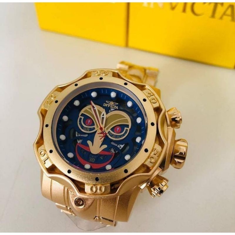 Relógio de Luxo Invicta Pesado Dourado Jocker Coringa Edição Limitada