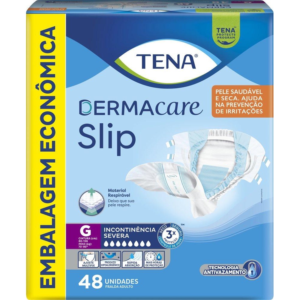 Fralda Geriátrica Tena Slip Dermacare G 48 Unidades em Oferta na Shopee