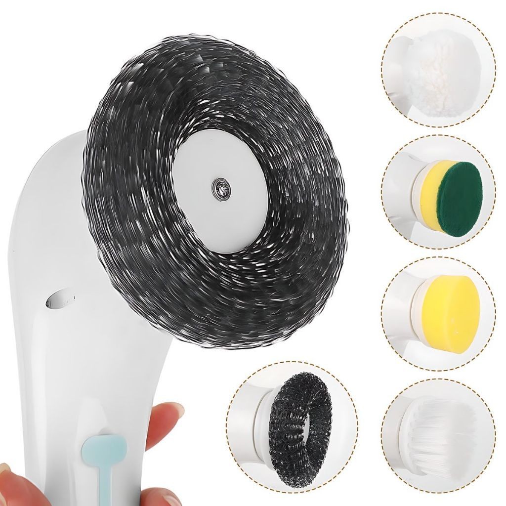 Escova Eletrica de Limpeza 8 em 1 Sem Fio Limpador Multiuso Pratico Para Cozinha Banheiro prático