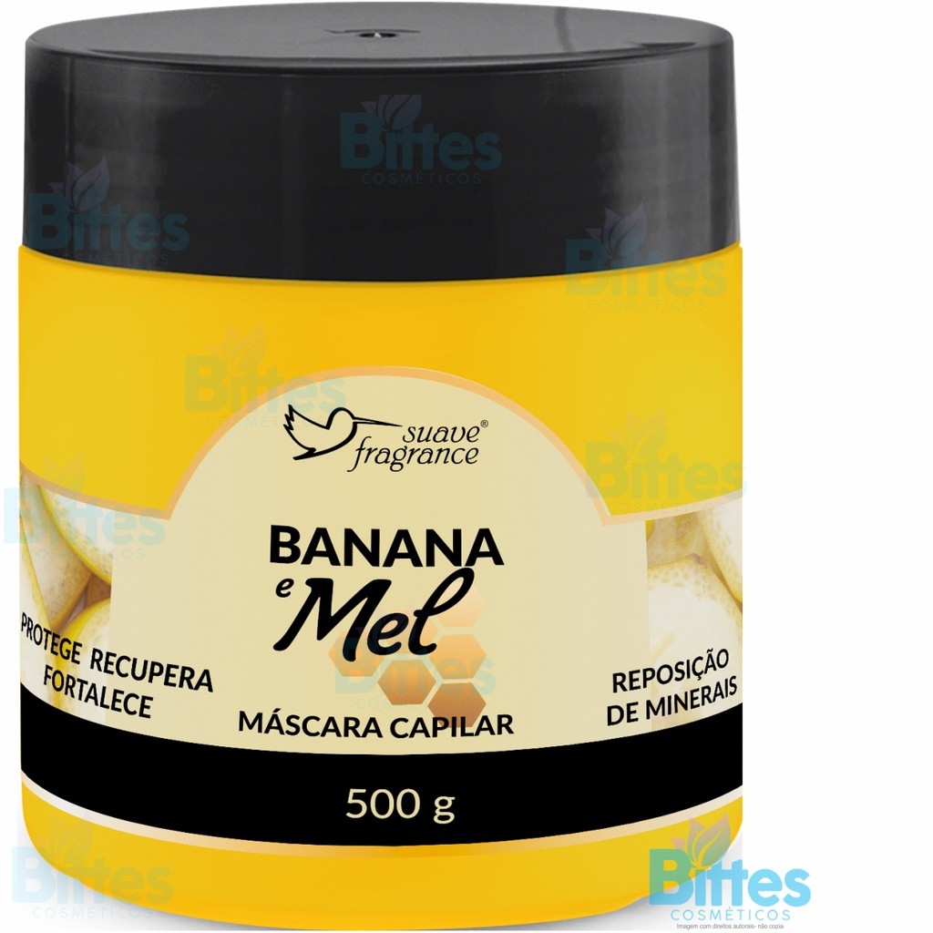 Máscara Capilar Banana e Mel Suave Fragrance Cosméticos Nutrição Sedosidade e Brilho