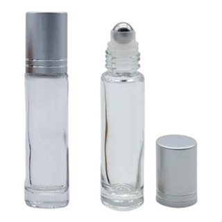 10 Frasco Oleo Vidro Rolon 5ml 10ml Transparente Tampa Cinza em Oferta na Shopee