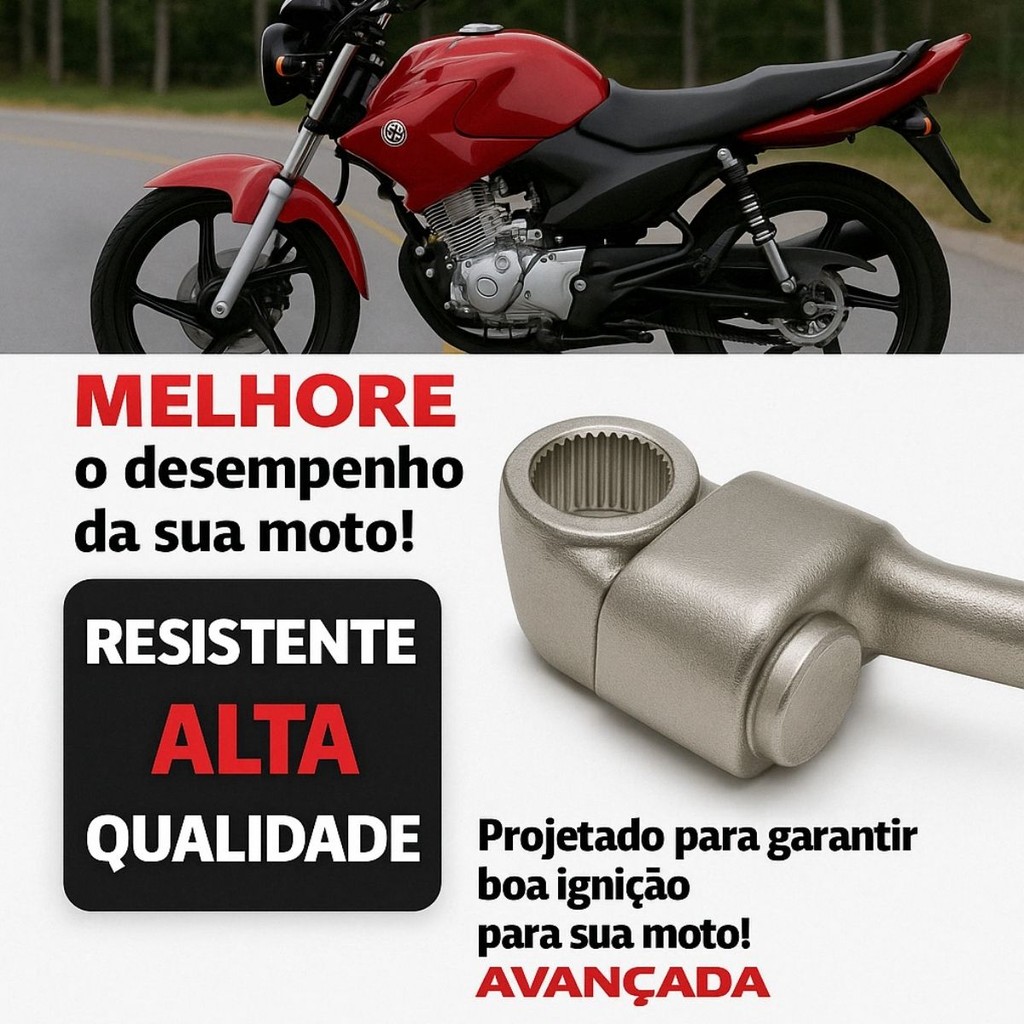 Pedal De Partida Para Yamaha Ybr 125 Factor 2000 Até 2016 — imagem 2 de 2
