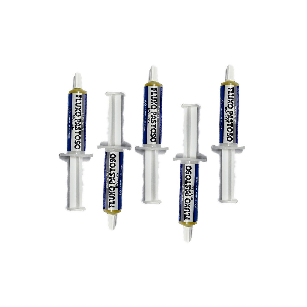 5 x Seringa de 10G de  Fluxo Pastoso   Implastec Rm-223