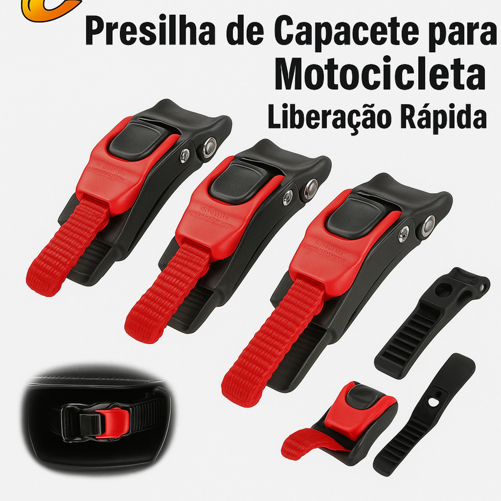 Fivela Cinta Jugular Engate Rápido Micrométrico Pra Capacete