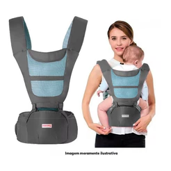 Canguru Ergonômico Bebê 6x1 Cinza Importway 3 A 24 Meses