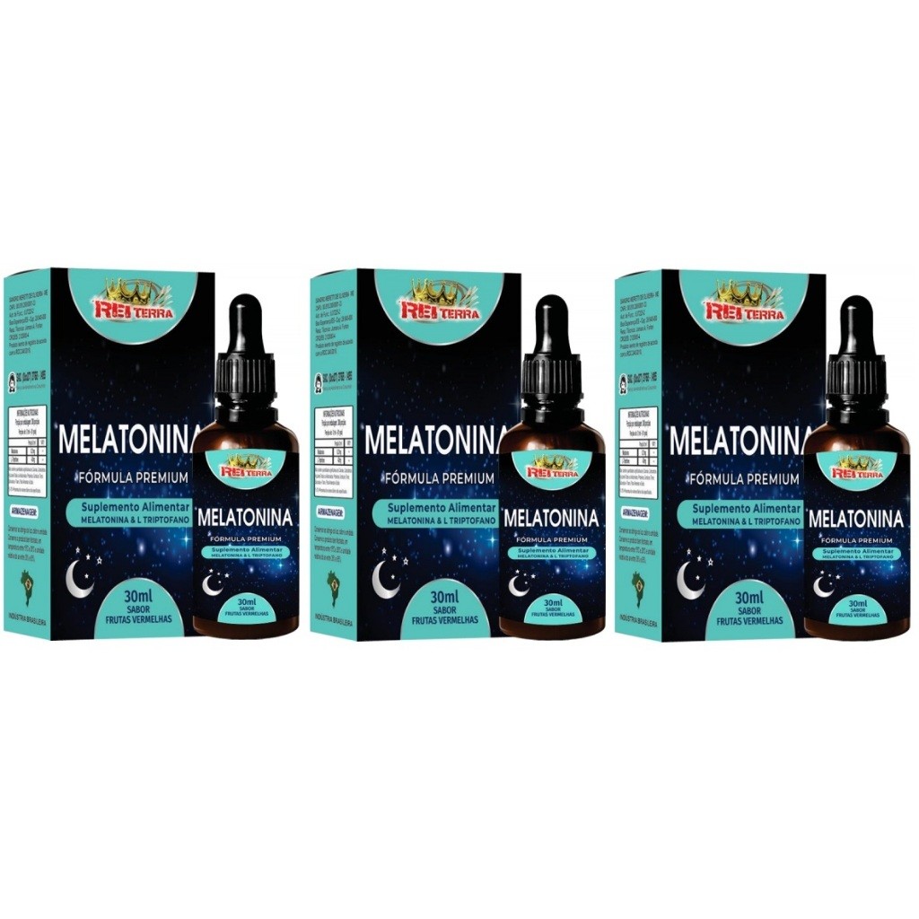Kit 3 Suplemento Alimentar L-Triptofano com Melatonina 30ml - Rei Terra em Oferta na Shopee