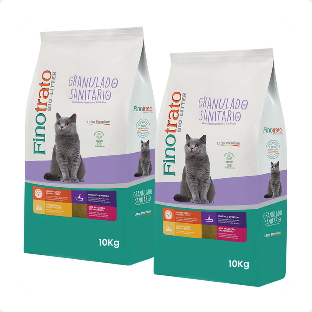Kit 2 Granulado Finotrato Bio-Litter Ultra Premium - 10Kg em Oferta na Shopee