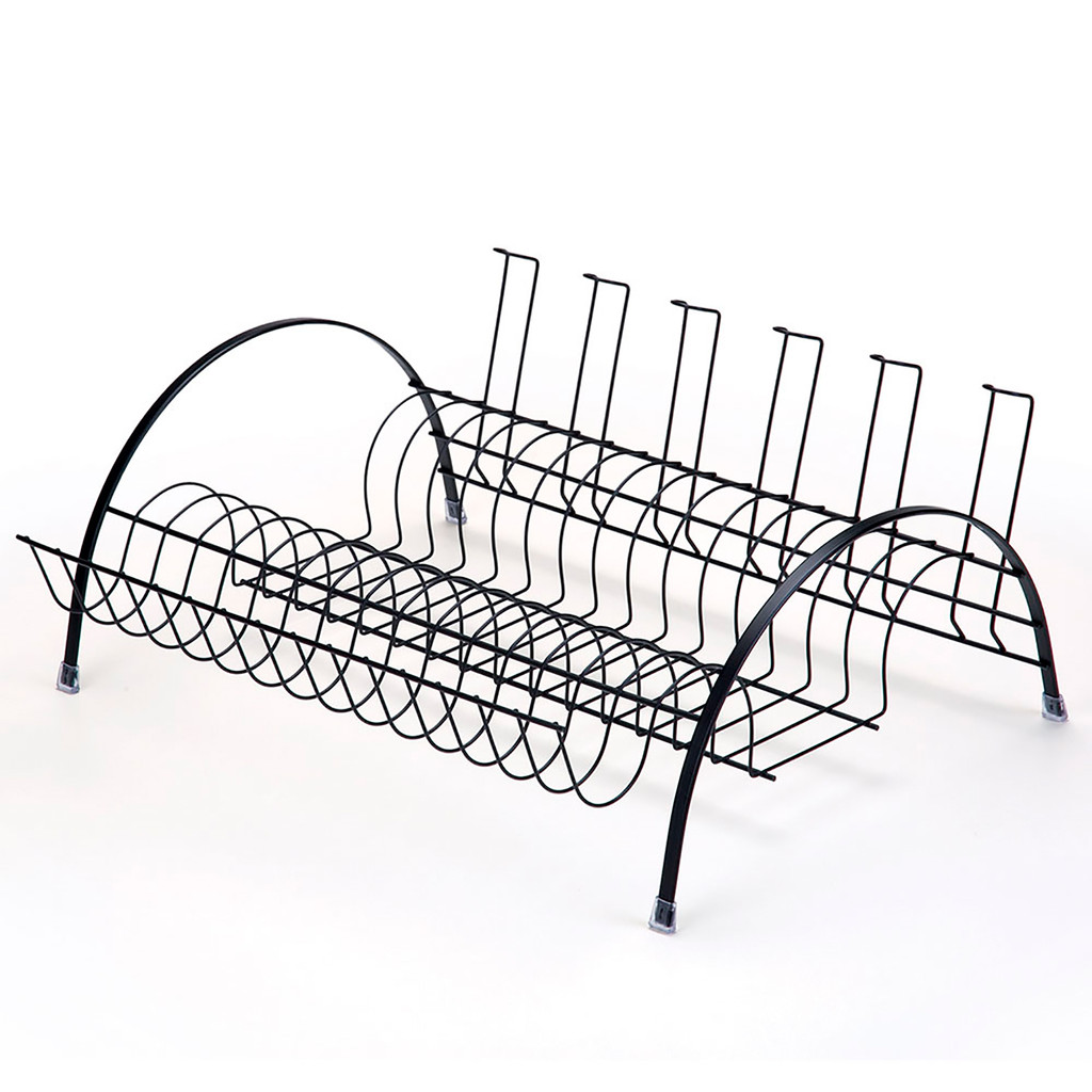 Escorredor Louças Aço Inox Fantastik Black 15 Pratos 6 Copos Talheres Organização Cozinha Arthi em Oferta na Shopee