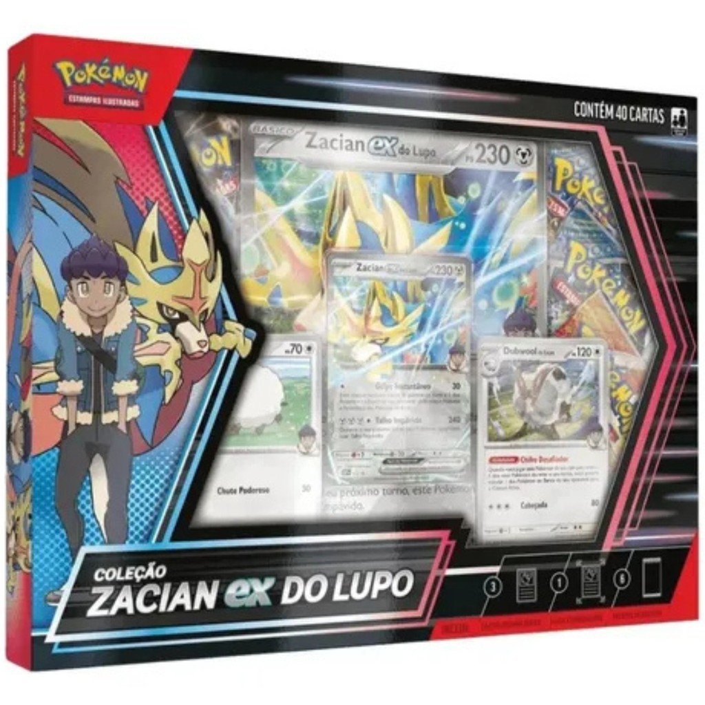 Box Coleção Zacian Do Lupo Ex Pokémon Tcg Coroa Estelar - Hobbies & Collections