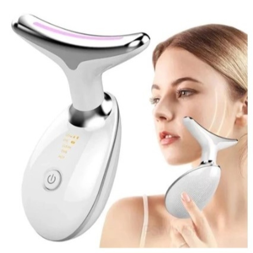 Portátil Beleza Pele Firmeza Pescoço Led Vibração Fóton Levanta A Anti-Rugas Remover Massageador