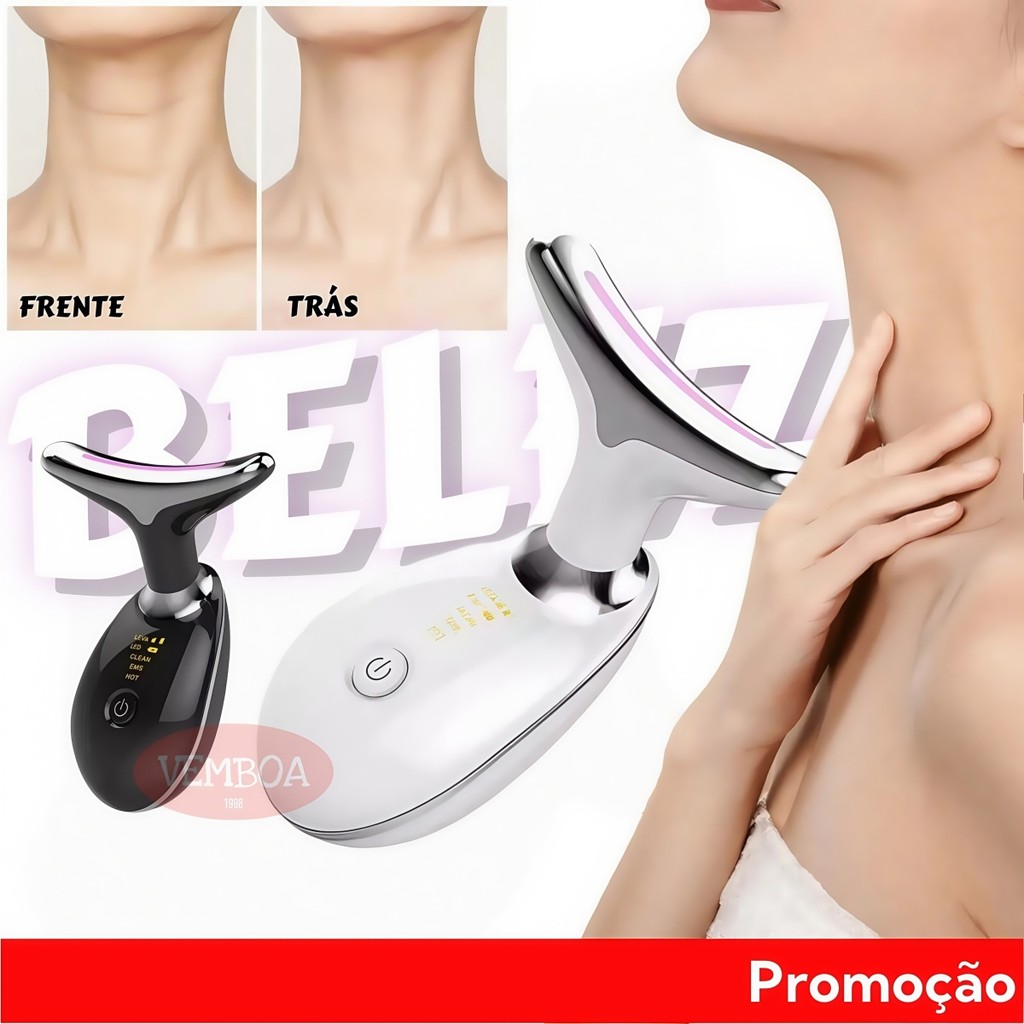 Portátil Beleza Pele Firmeza Pescoço Led Vibração Fóton Levanta A Anti-Rugas Remover Massageador