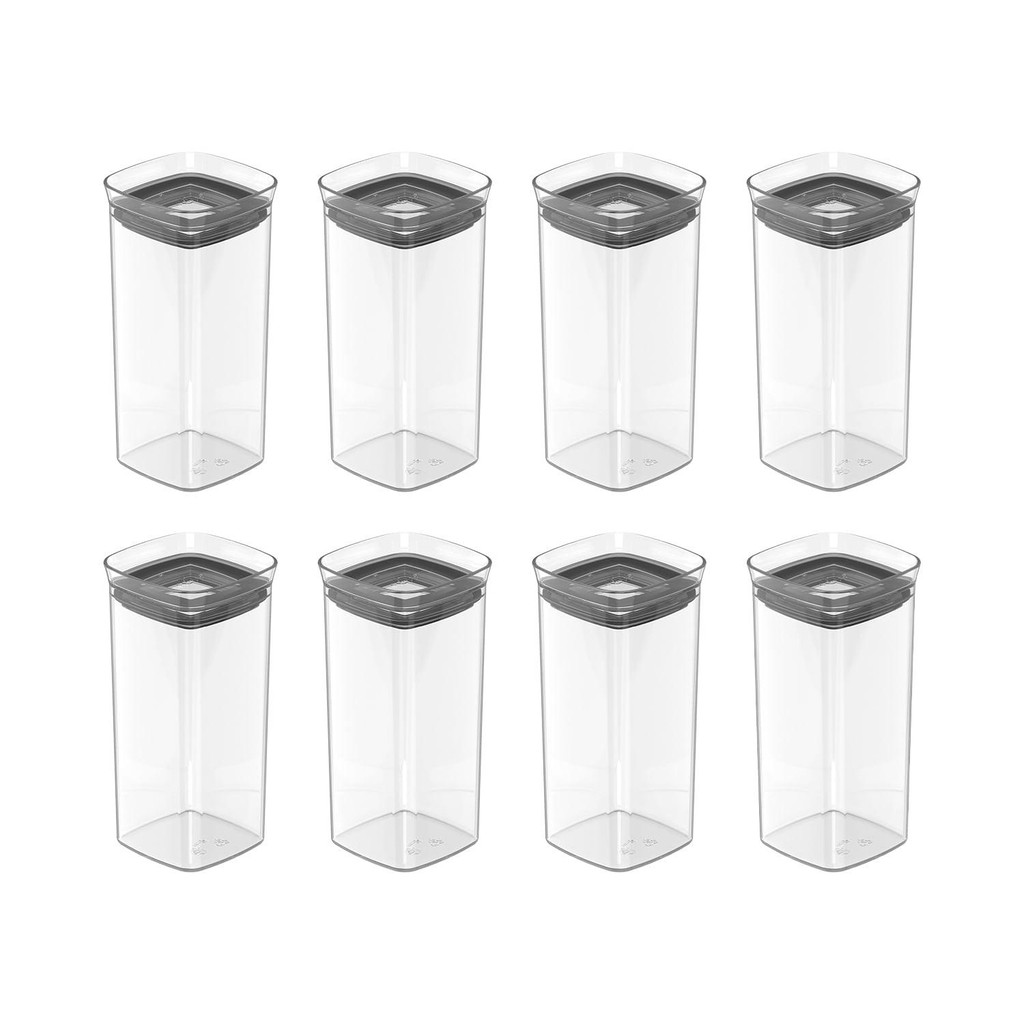 Kit de potes herméticos Ou 8 peças 340ml - Linha Block - Natural - Home & Living