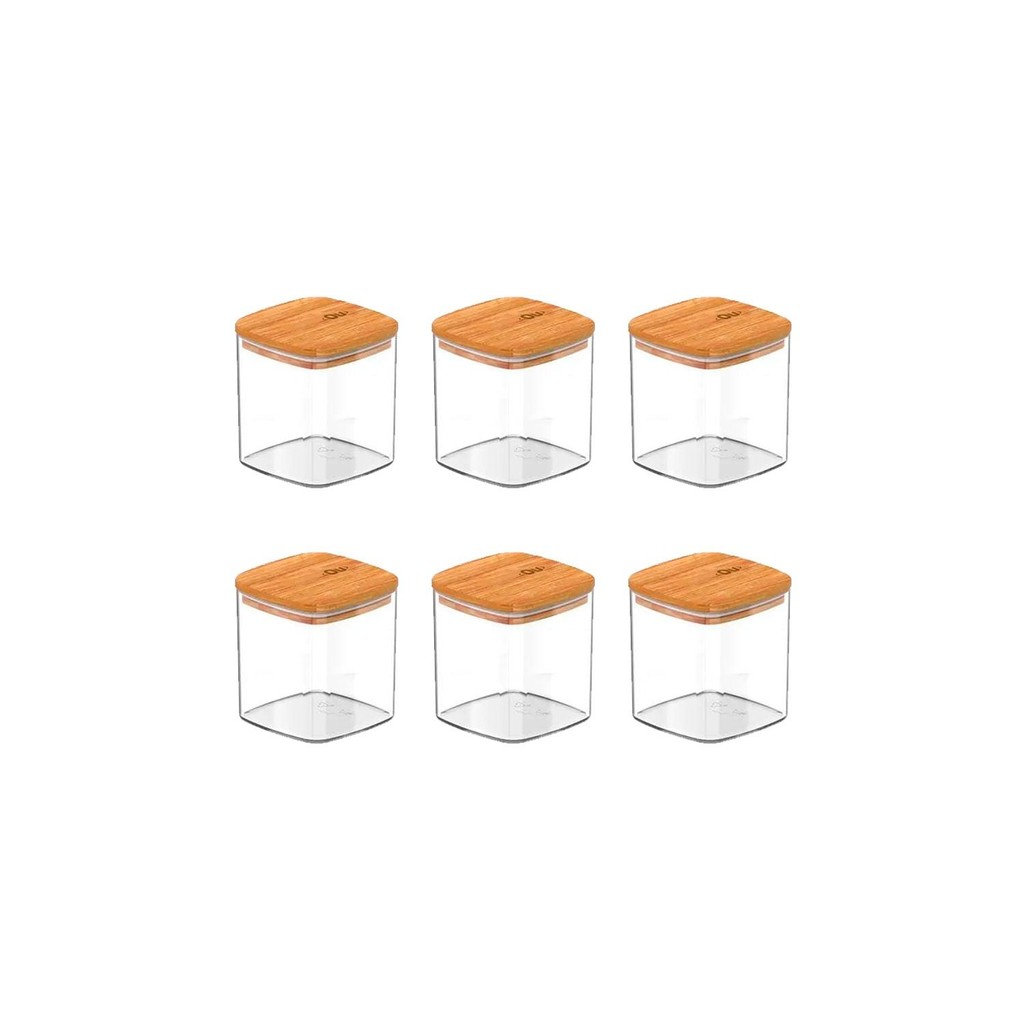 Kit de potes herméticos Ou 6 peças 150ml Linha keep - Natural em Oferta na Shopee