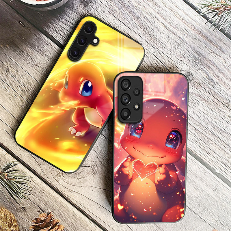 Pokemon Charmander 02 Caso De Telefone Vidro Para Samsung Galaxy A14 A16 A30 A22 A32 A33 A34 A40 A42 A55 4G A52 A53 A54 