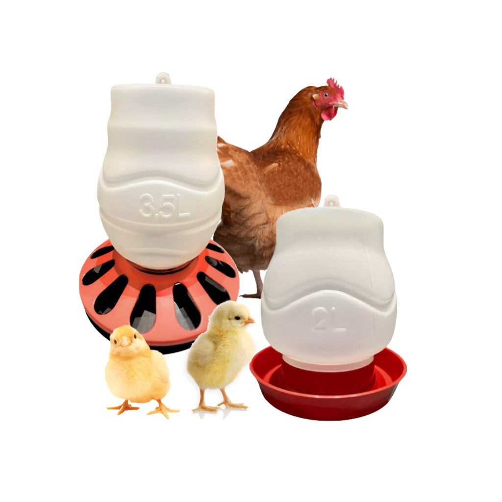 Kit Comedouro 3,5kg Automático e Bebedouro 2 Litros Aves Galinha Frango Pintinho Pato Marreco Codorna Criar Galinheiro
