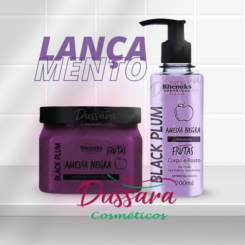 Kit Esfoliante + Hidrante Rosto e Corpo ( Ameixa Negra | Rhenuks em Oferta na Shopee