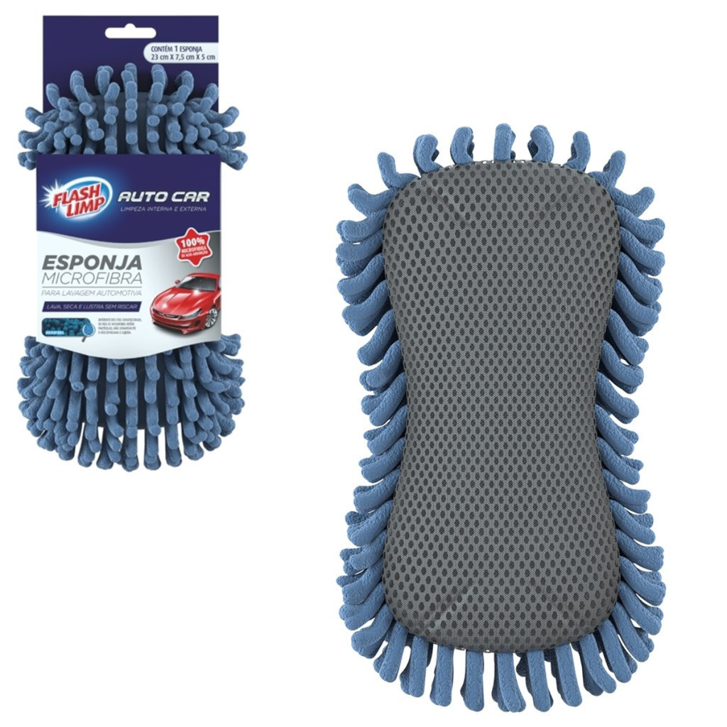 Esponja Para Lavagem Automotiva Microfibra Flash Limp