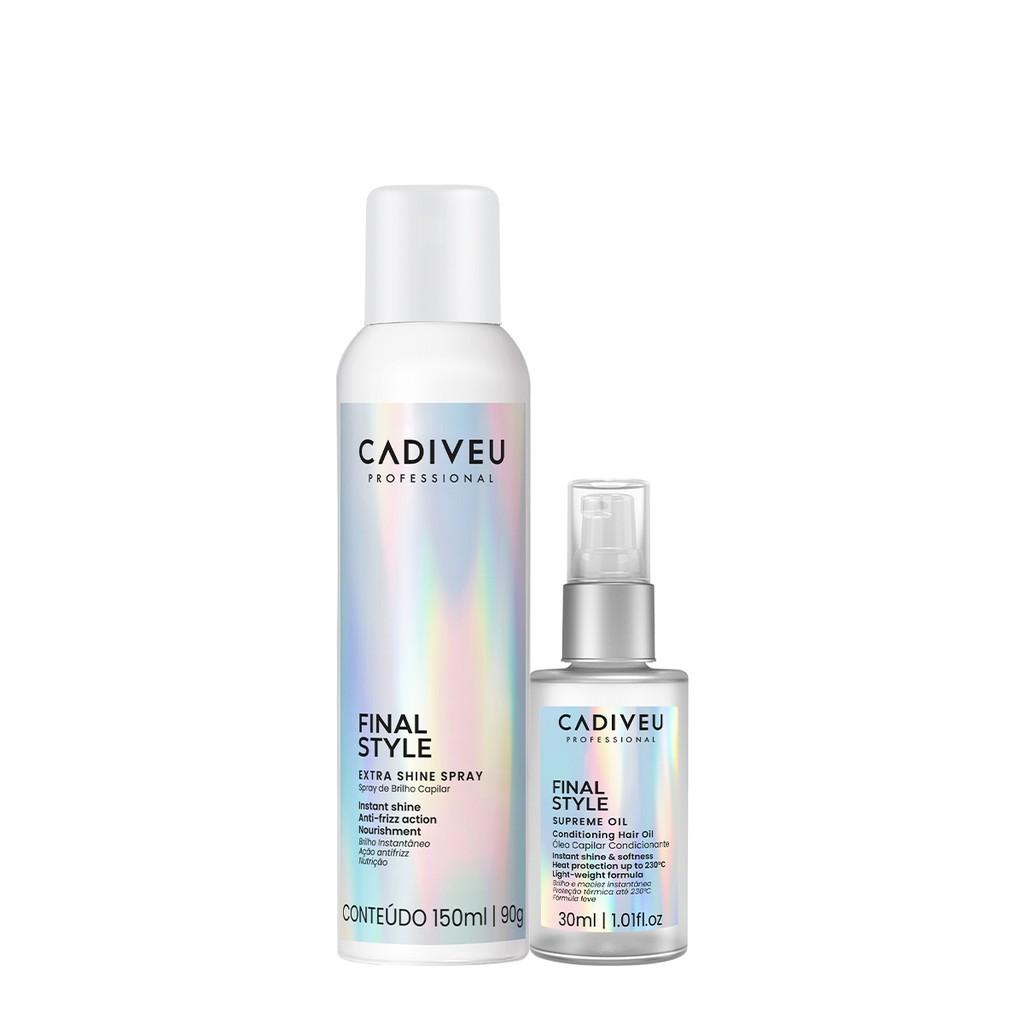 Kit Cadiveu Professional Final Style Supreme Óleo e Spray de Brilho (2 produtos) em Oferta na Shopee