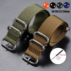 Pulseira NATO De Grau Premium , 18mm 20mm 22mm 24mm , De Relógio De Nylon Tecido Universal , Substituição Militar Mascul