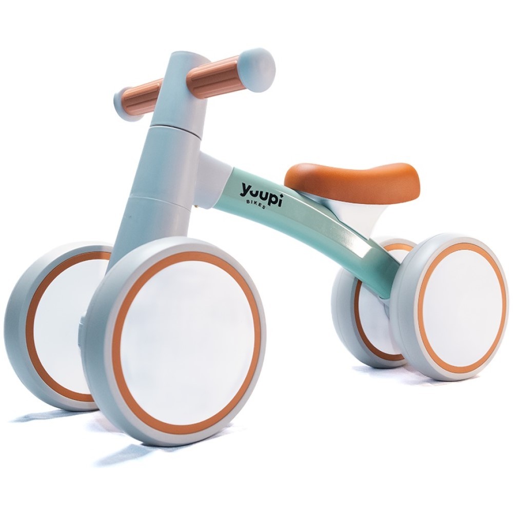 Bicicleta De Equilíbrio Infantil Sem Pedal Verde 4 Rodas Yuupi em Oferta na Shopee