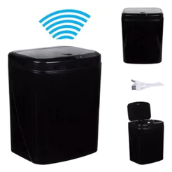 Lixeira Automática Com Sensor Cozinha Banheiro Sala 16 Litro Preto