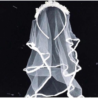 Tiara Véu Noiva Branco 01 Unidade Arco Veuzinho Fantasia Halloween Festa Chá de Lingerie Casamento em Oferta na Shopee