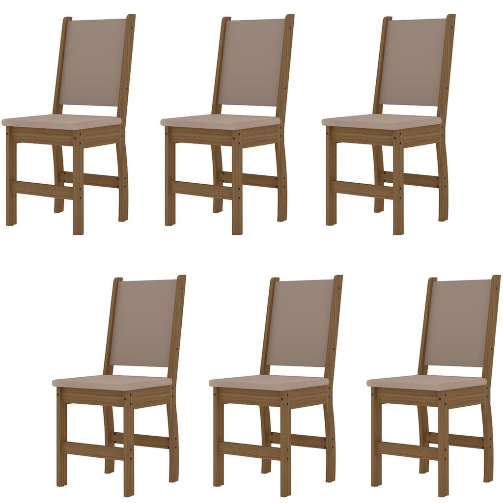 Kit de 6 Cadeiras Clara com Tecido em Material Sintetico em Oferta na Shopee