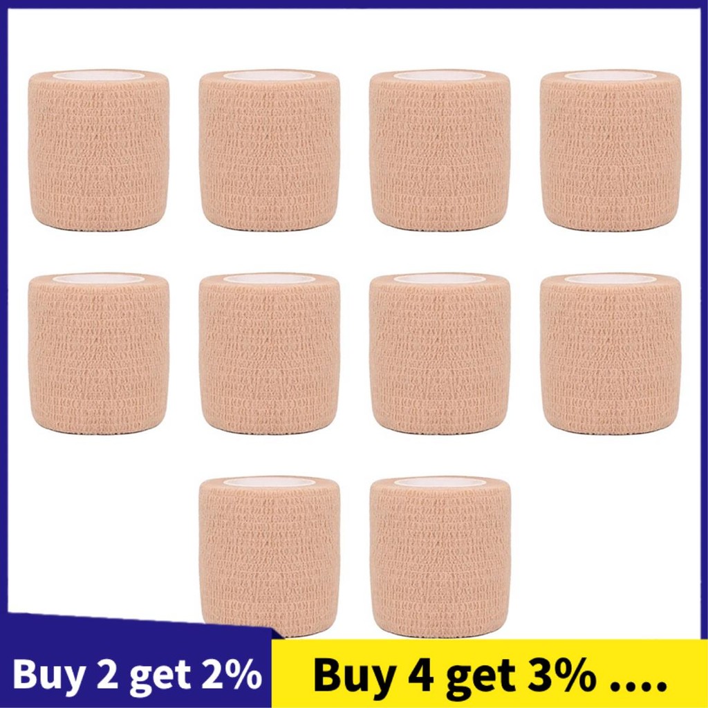 10 Pçs Bege Colorido Esporte Auto-Adesivo Bandagem Elástica Envoltório 4.5m Elástico Para Almofada De Apoio De Joelho , 