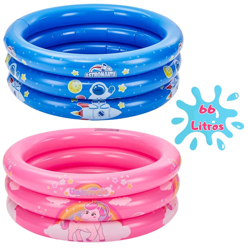 Piscininha Infantil Inflável Redonda Bebê Praia Piscina 66 Litros - Mom & Baby