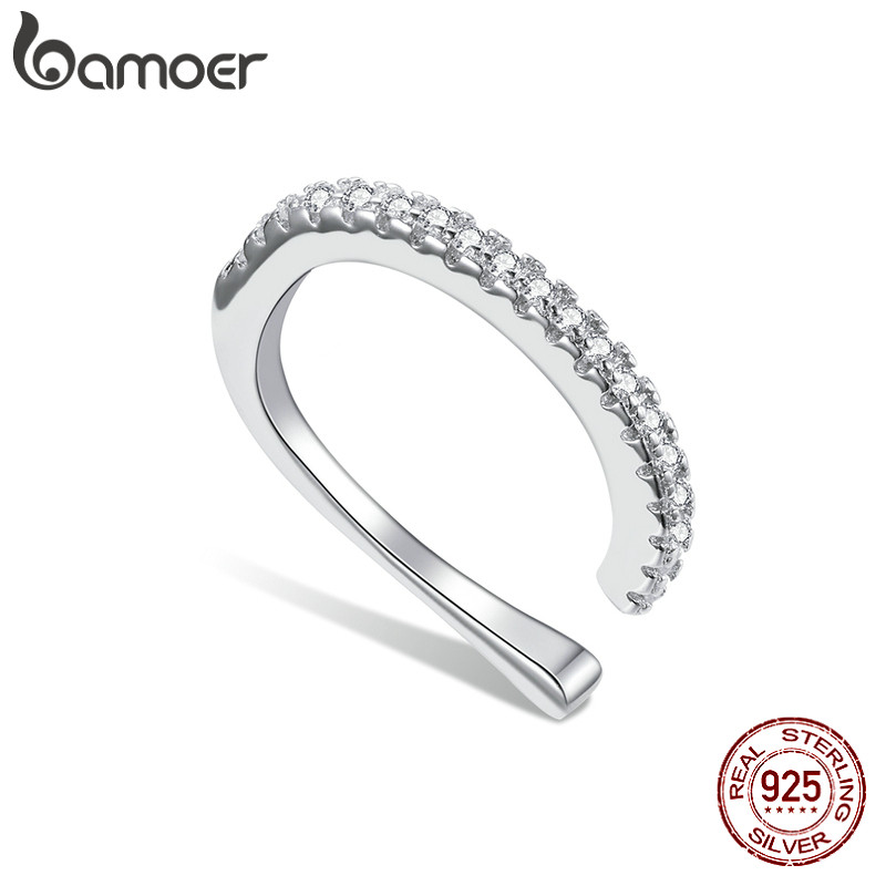 Brincos Bamoer 925 Sterling Sliver Design Simplicidade Presentes Simples Para Mulheres SCE1022 em Oferta na Shopee