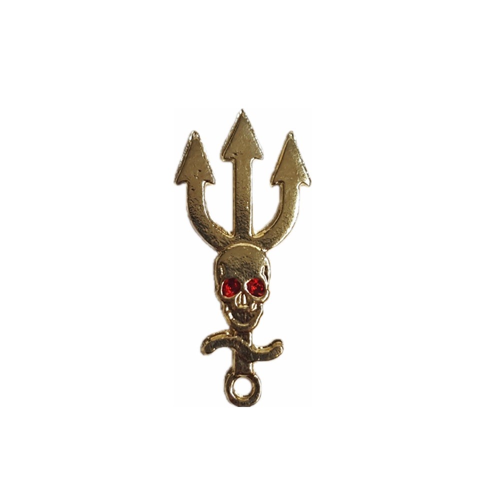 Ferramenta Garfo Pomba Gira 3,5 Cm Dourado Caveira
