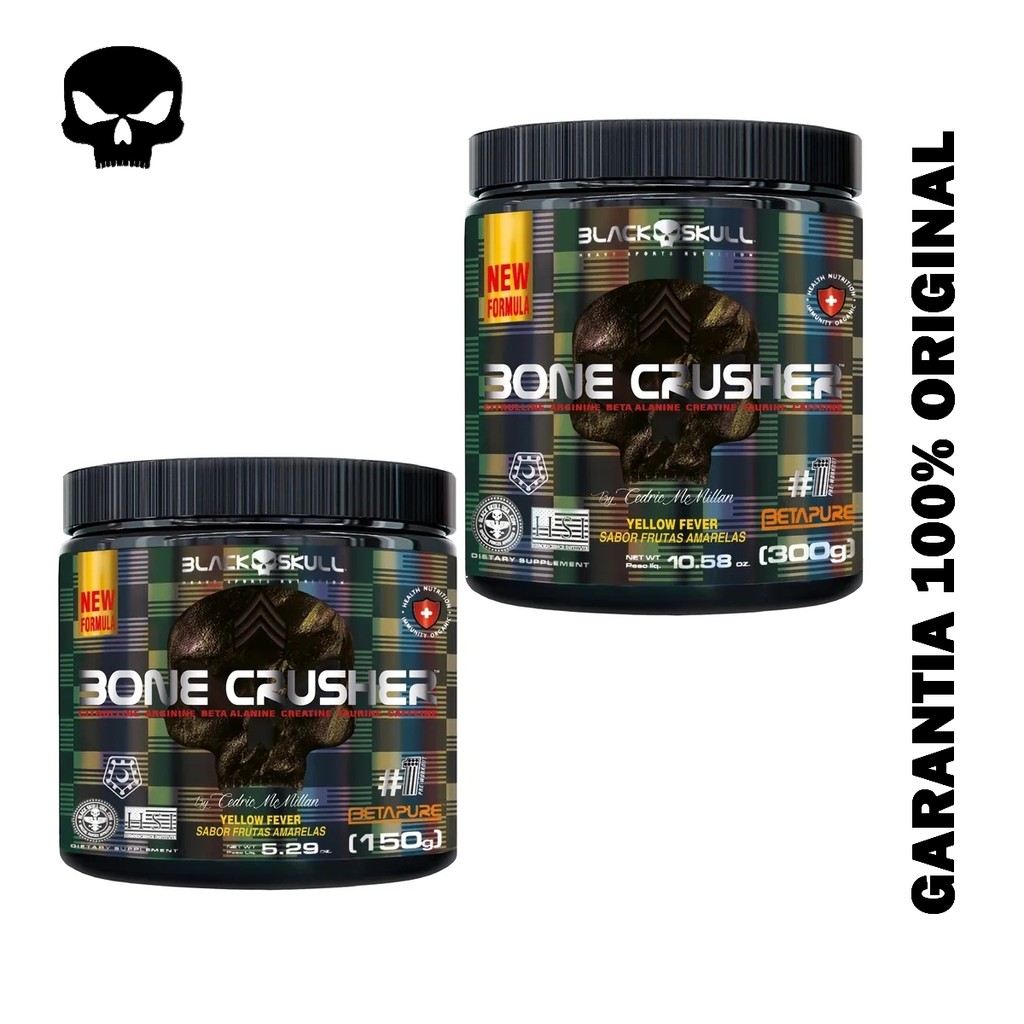 Pré treino Bone Crusher 300g ou 150g Black Skull