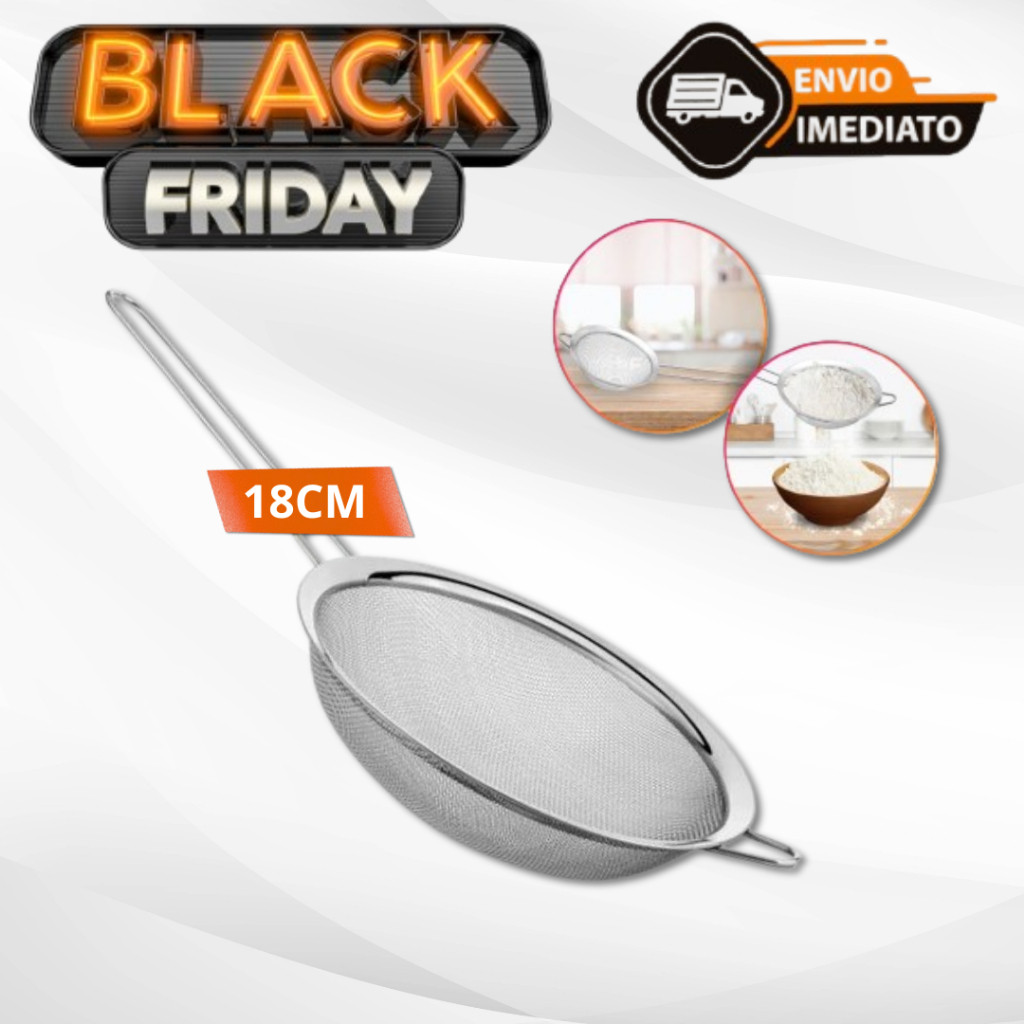 Peneira em Aço Inox Polvilhar Coar 18cm Envio Imediato