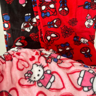 Calças de Pijama de Flanela do Aranha + Kitty Calças de Moda para Mulheres Kawaii Lã Anim…