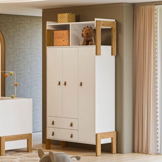 Guarda Roupa Infantil Fantasia 3 Portas 2 Gavetas Branco em Oferta na Shopee