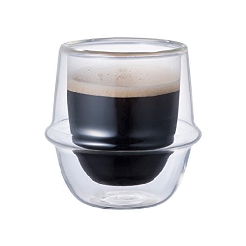 KINTO KRONOS Double Wall Espresso Cup 80ml, Heat-Resistant Glass, Microwave and Dishwasher Safe, Gift, Present, 23104