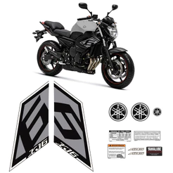Adesivo Moto Yamaha Xj6 2015 Faixa Grafite Tanque + Emblemas