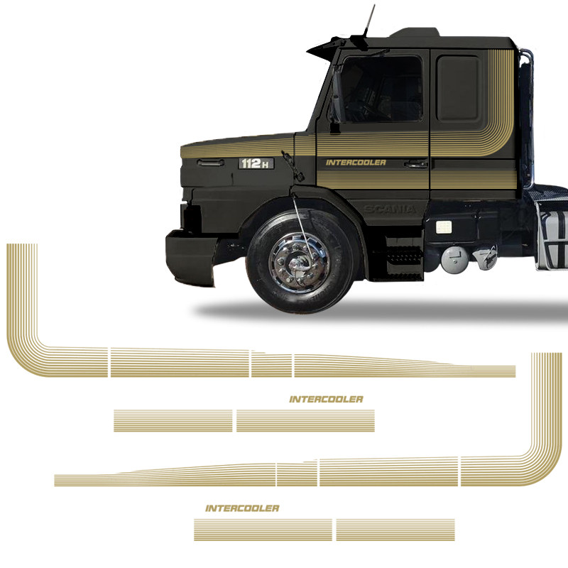 Faixas Scania 112 113 1986/1991 Intercooler Adesivo Dourado em Oferta na Shopee