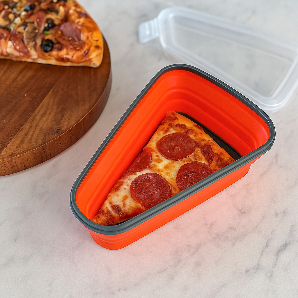 Pote Pizza com Tampa Vedada Ideal para Geladeira, Micro-ondas Transporte Leve e Compacta Mia Utilidades