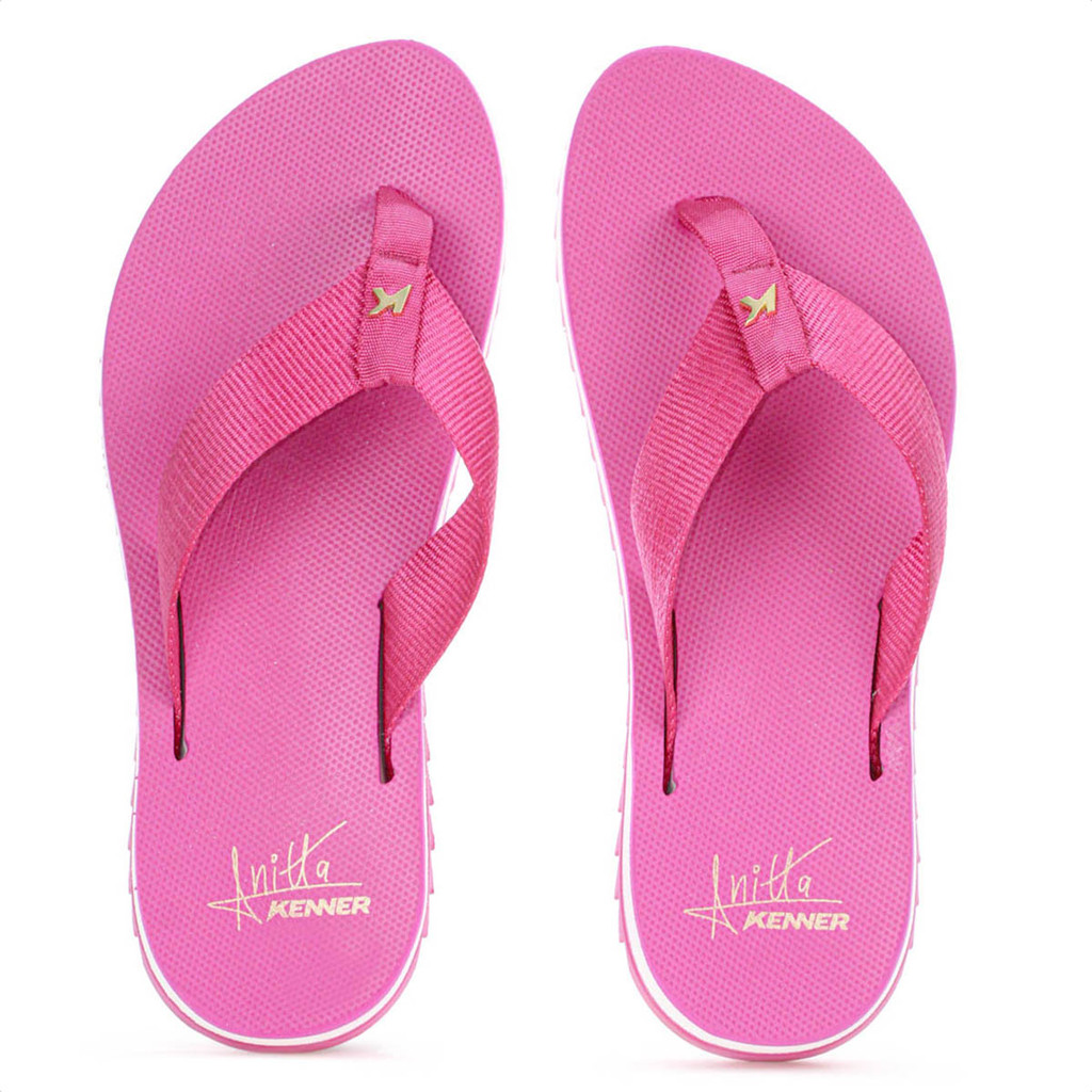 Chinelo Kenner Kyra Anitta Rosa e Branco - Feminino em Oferta na Shopee