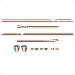 Adesivos Faixa Lateral Fiat 500 Italia + Emblemas Resinados