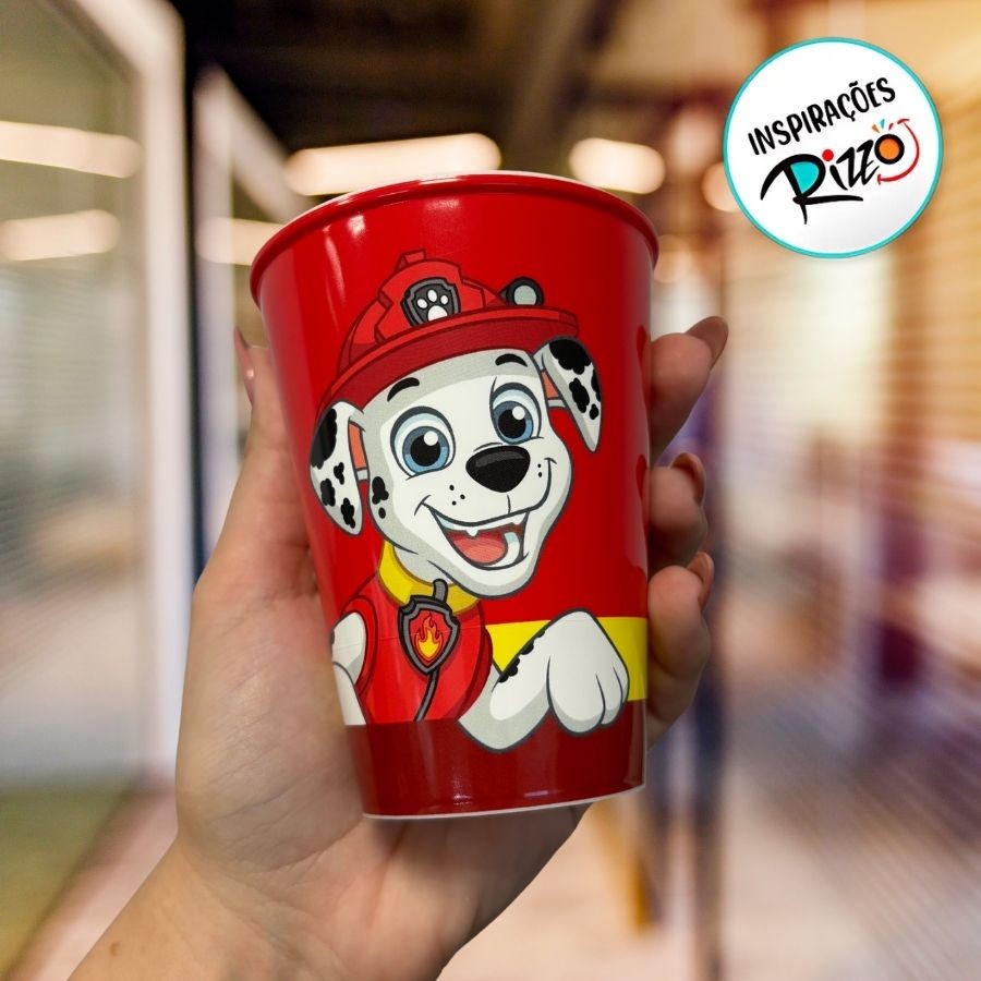 Detalhes do Copo Plástico Patrulha Canina - Vermelho - 270ml - 1 unidade - Plasútil - Rizzo